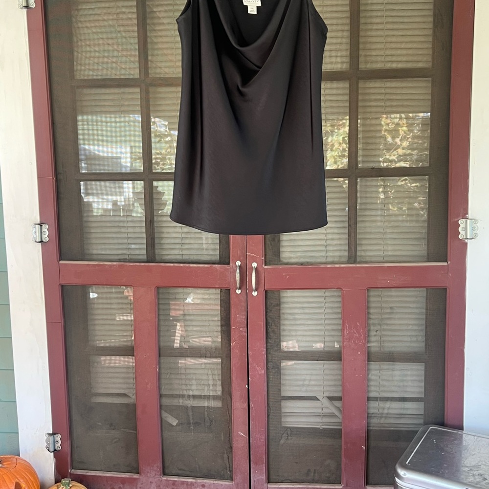 Black Sleeveless Drape Top